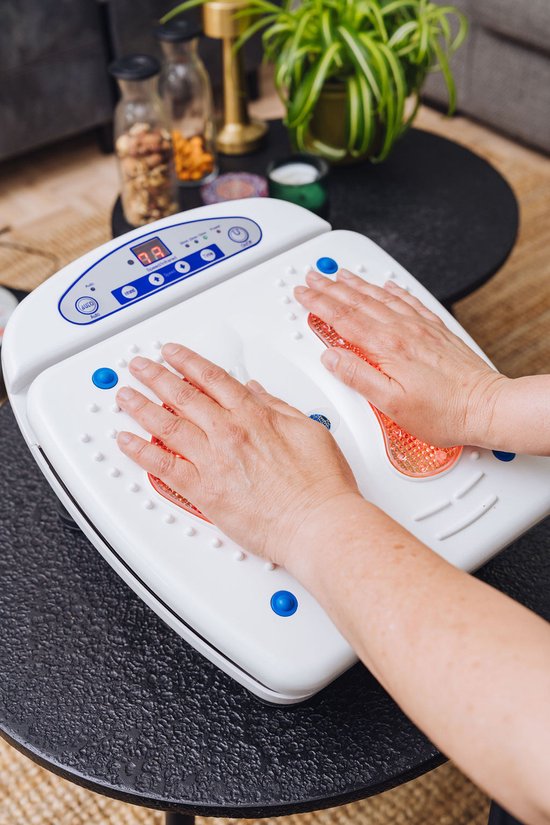 AANBIEDING Blije VoetenVoetmassage Apparaat NR1.- met beencrème- Verbetert de bloedcirculatie - Voetmassage - Infrarood - Stimuleert de bloedsomloop - Onrustige benen - Koude voeten - Neuropathie - Rugklachten - Koude handen - Krampen - Restless Legs