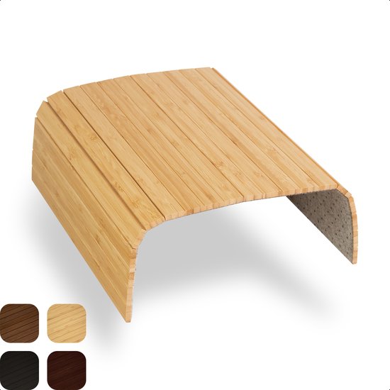 Foto: Tuko armleuning dienblad naturel duurzaam bamboe flexibel anti slip beschermende coating organizer bank zetel sofa banktafel