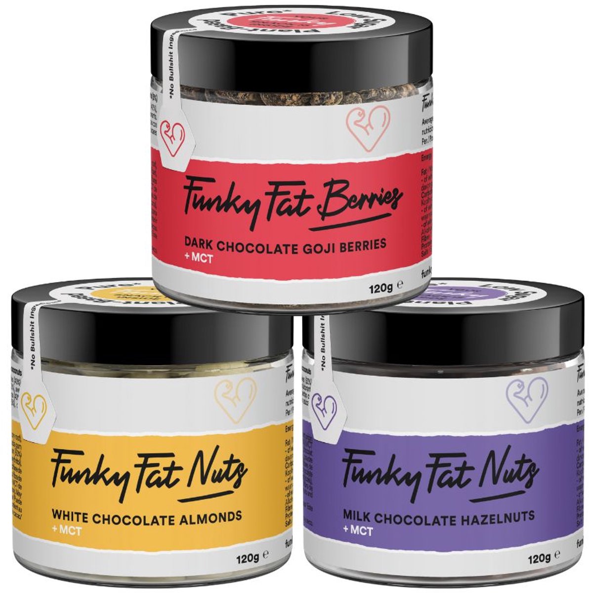 Funky Fat Foods | Mix Chocolate Nuts & Berries | 3 x 120g