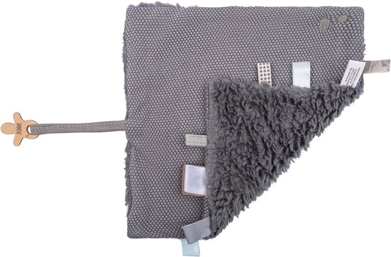 Baby Knuffeldoekje - Speendoekje 100% biologisch katoen - Comfortdoekje Storm Grey - Grijs - Snoozebaby