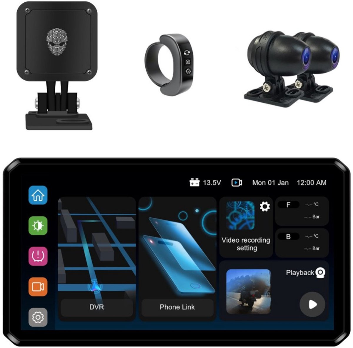 AlienRider M2S Motorcycle Multimedia System + Cameras + Wave-Radar - Maat -