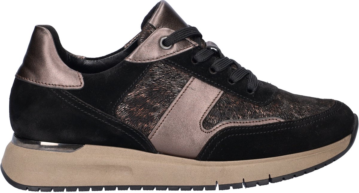 Gabor Comfort Optifit dames sneaker - Zwart bruin - Maat 40,5