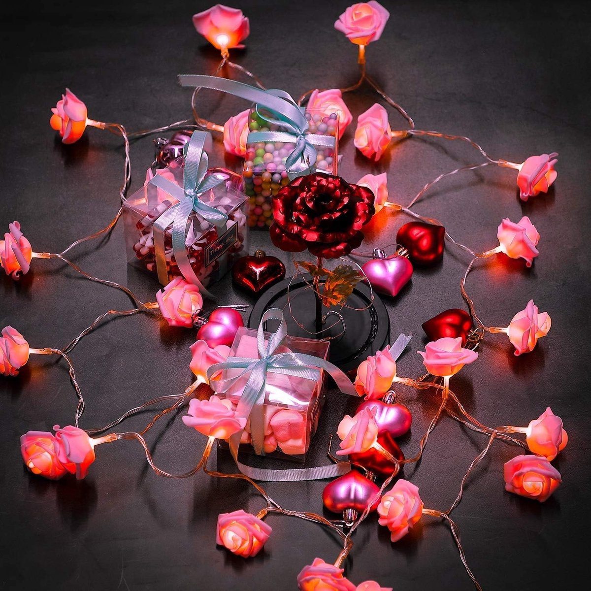 ENLACE Lichterketting Bloemen, 3M 20 LED Kersenbloesem Lichtsnoer Op Batterijen, Gekleurde Bloemen Lichtsnoer voor Tuin, Huwelijk, Binnen, Buiten, Terras, Bomen, Feestdecoratie