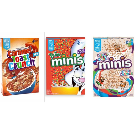 General Mills Multipak (Toast Crunch Caramel, Trix Minis, Cinnamon Toast Crunch Mini) ( 340g, 306g, 349g)