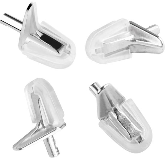 30 stuks plankdragers, kunststof met stalen pen, 3 mm glazen