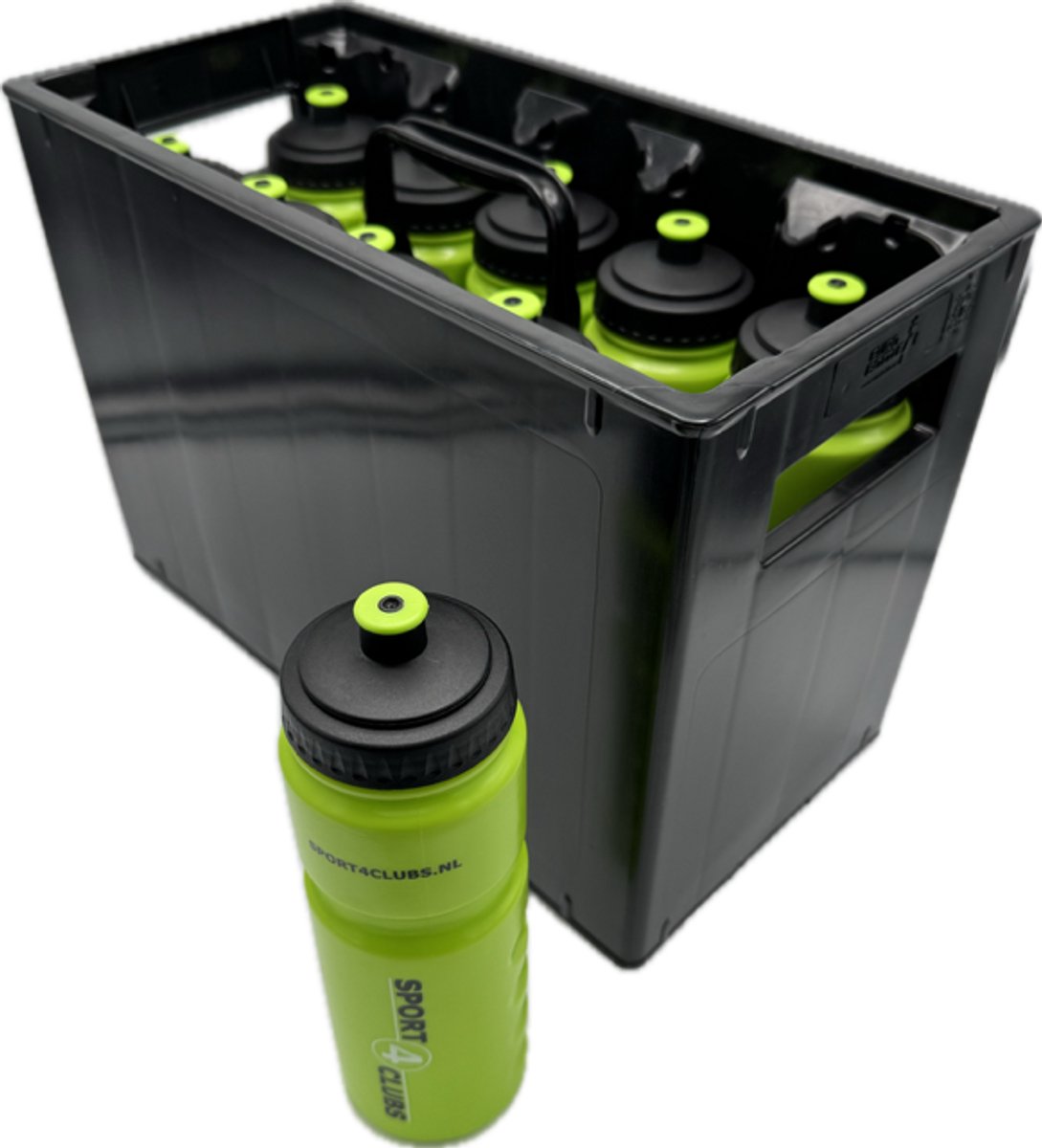 Sportec bidonkrat voor 10 bidons INCLUSIEF bidons 0,8 liter