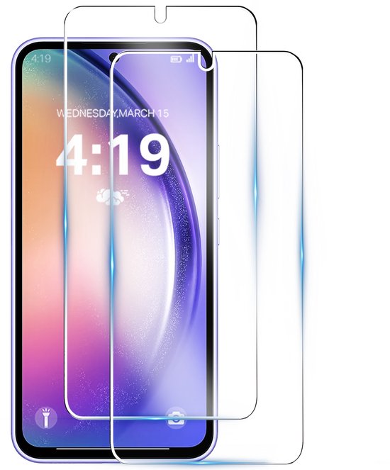 Geschikt voor Samsung A54 Screenprotector Tempered Glass Beschermglas - 2 stuks Extra Sterk