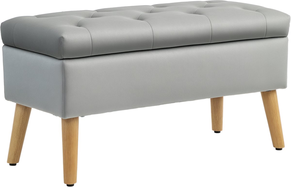 HOMCOM-Sitzbank-Polyester, Schaumstoff-80L x 35B x 42H cm-Grau