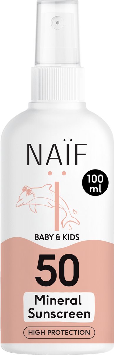 Goedkoopste Naïf - Minerale Zonnebrand spray - Baby's & Kinderen - SPF50 - 100ml