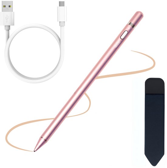 ADEL Stylus Pen Universeel met Perfecte Precisie voor Tablet en Smartphone - Oplaadbare Styluspen - Touchscreen Styluspennen - Getest en Geschikt voor o.a. iPad, iPhone, Samsung, LG, Google Pixel en Xiaomi - Roze