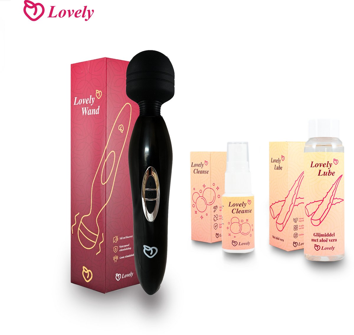 Lovely Wand-Lovely Lube-Lovely Cleanse- Clitoris Stimulator- Sextoy-massage-vrouw-man-glijmiddel-Aloe Vera-Antibacteriële Seksspeeltjes Reiniger-Toy Cleaner-huidvriendelijk
