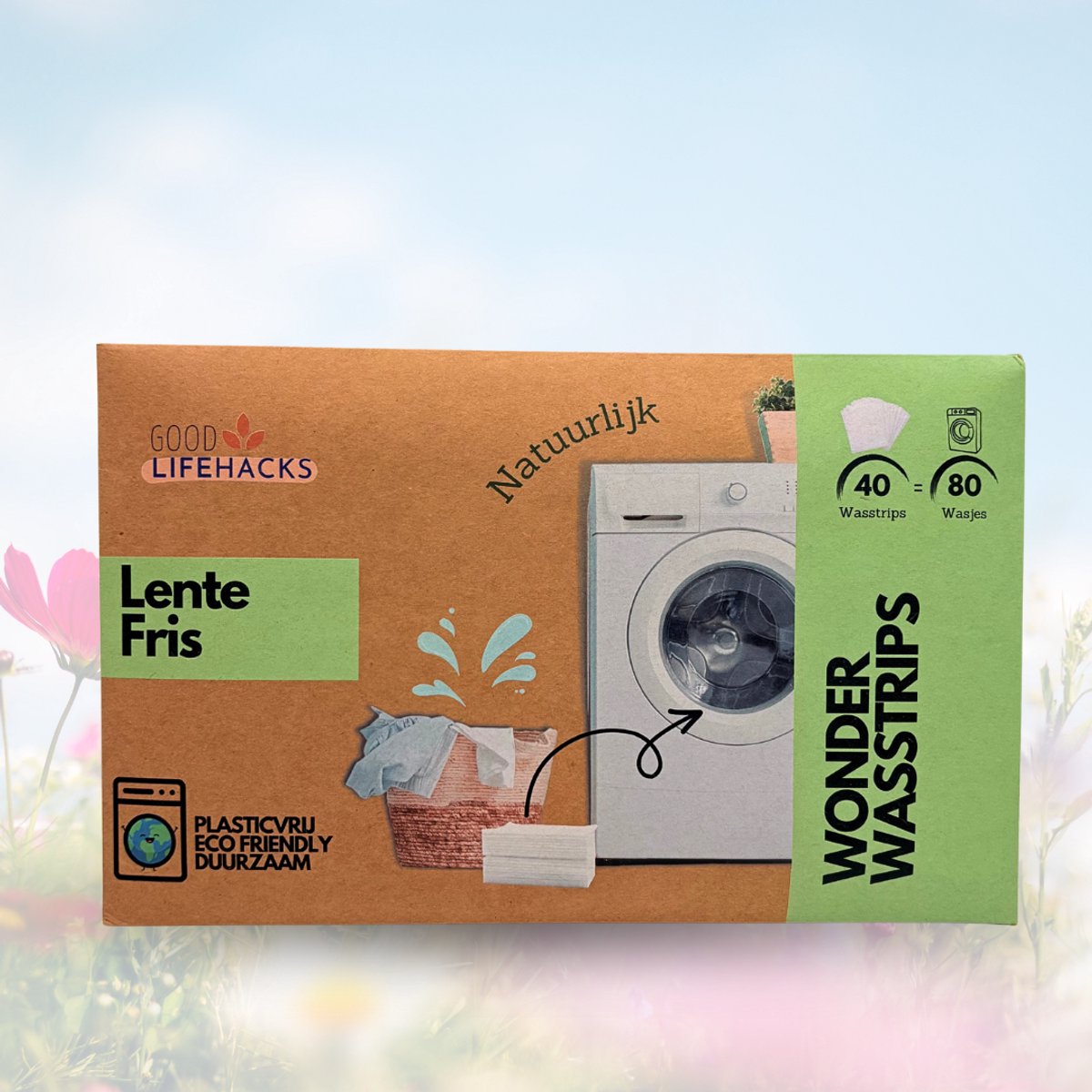 Goedkoopste Good Lifehacks Wonder Wasstrips - Wasmiddel & Wasverzachter - Wasmiddeldoekjes - 80 Wasvellen - Plastic Vrij - Biologisch Afbreekbaar - Zero Waste - Hypoallergeen - Lente Fris