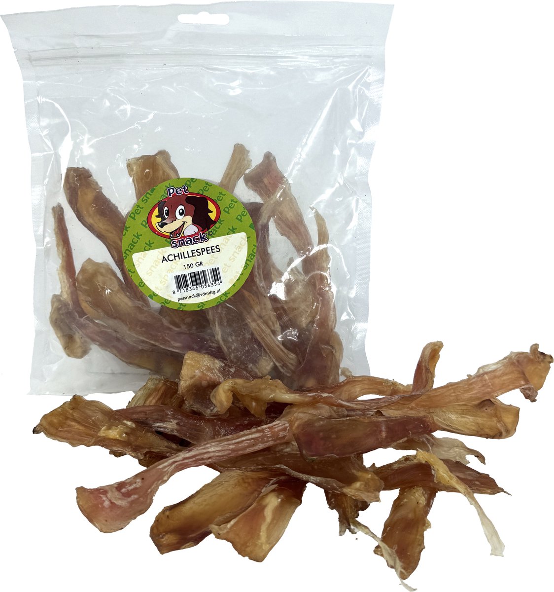 Petsnack Achillespees - Natuurlijke Kauwsnack Honden - Eiwitrijke Gedroogde Buffelpees 150 Gr