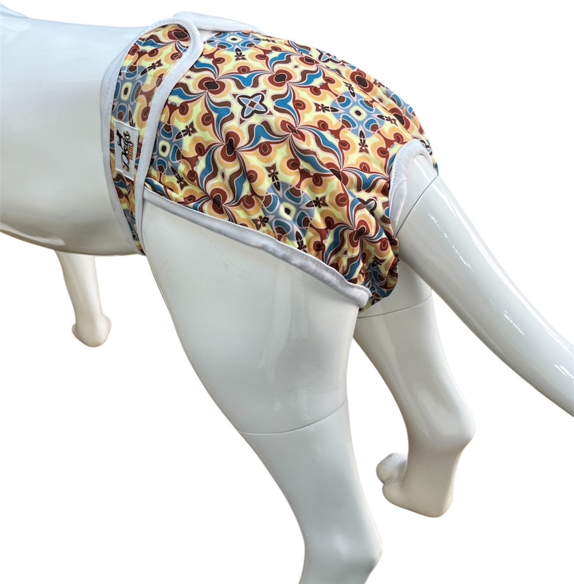 Dogs&Co® Honden Loopsheidbroekje Maat XL - Katoen & Mesh - Stretchy met Klittenband - RETRO print