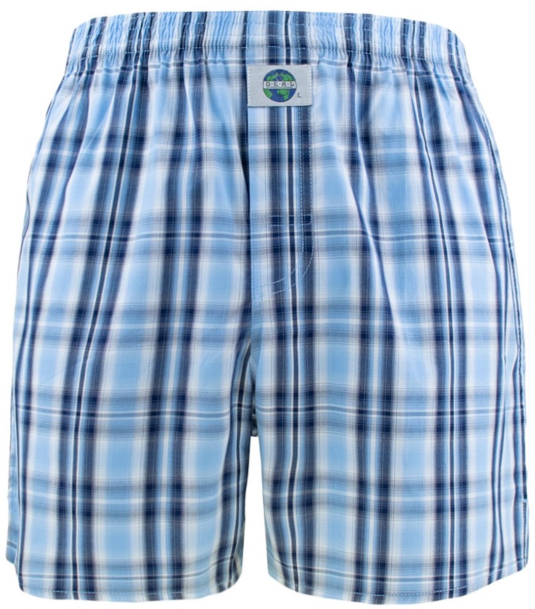 DEAL heren wijde boxershort check blauw 192285
