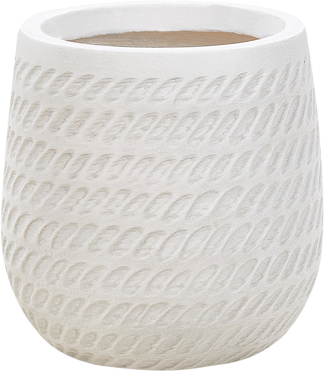 BELIANI LIVADIA - Bloempot - Gebroken wit - 19 cm - Vezelklei