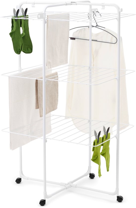 Brabantia HangOn Droogtoren - 23 m - Inklapbaar Wasrek - White