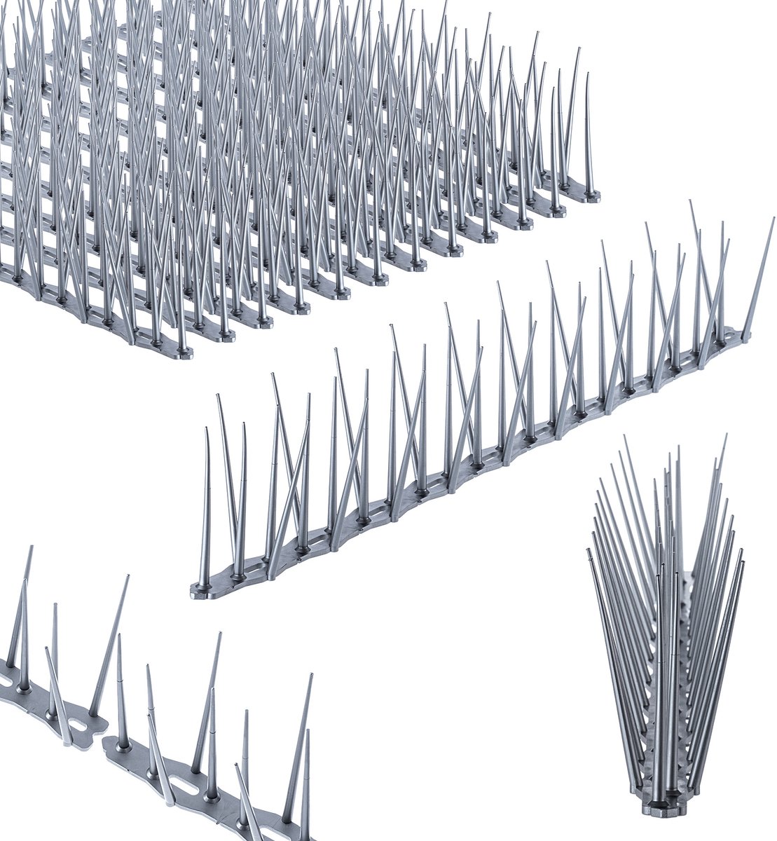 KADAX Vogelafweer van kunststof, duivenafweer, spikes, vogelbescherming voor balkon, raam, dak, tuin, vogelverschrikker ter afweer van vogels, duivenbescherming (zilver, 12 stuks)