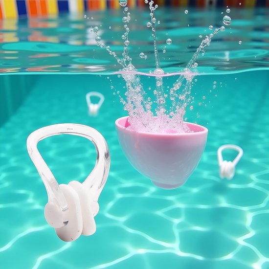 Neusklem voor zwemmen, siliconen neusclip bescherming, 10 stuks, waterdichte neusklemmen, voor volwassenen en kinderen, zwemmen, vrije duikers en beginners