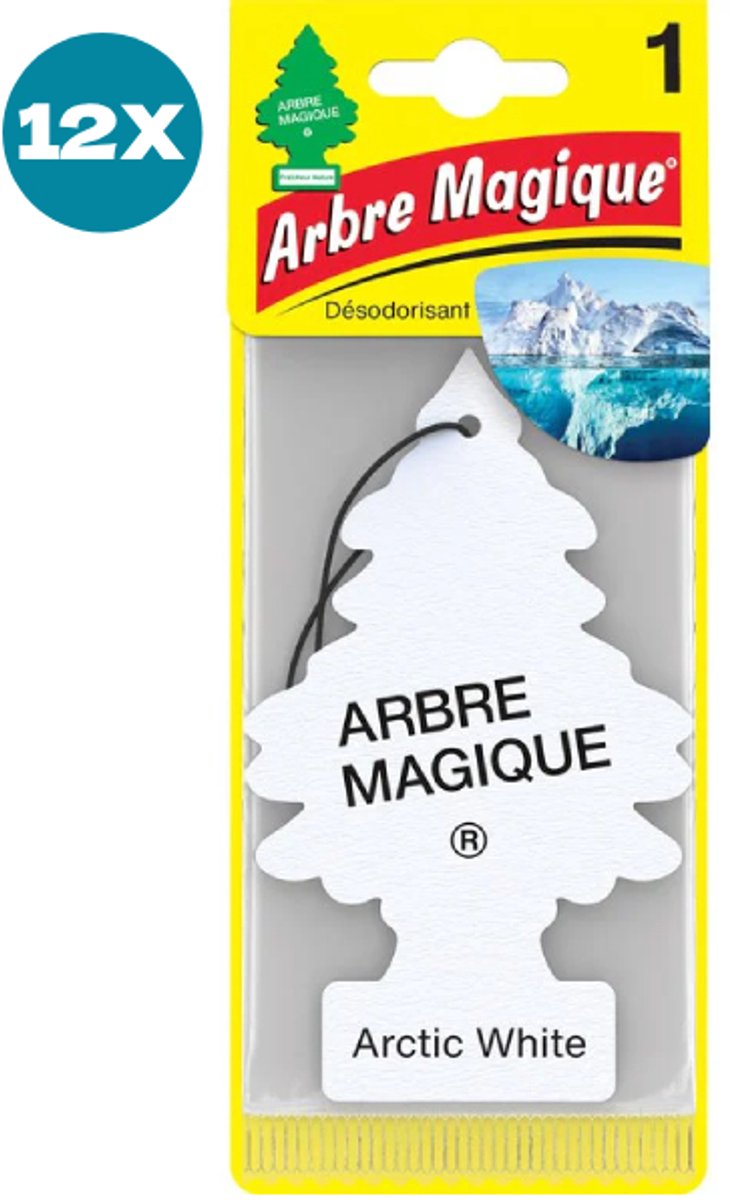 12 stuks Arctic White Arbre Magique Geurboom Luchtverfrisser voor in de auto – Car Parfum – Geurboompje – Geurbooster – Wonderboom – Geurverfrisser – Nieuwe Auto – Autogeur – Autoparfum – Geurblad - Zomer Fris