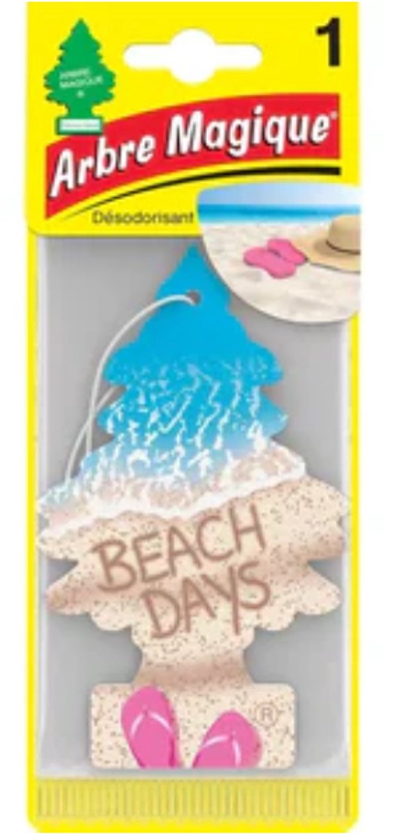 Beach Days Arbre Magique Geurboom Luchtverfrisser voor in de auto – Car Parfum – Geurboompje – Geurbooster – Wonderboom – Geurverfrisser – Nieuwe Auto – Autogeur – Autoparfum – Geurblad - Zomer Fris