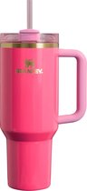 Gobelet Stanley Quencher 0 Flowstate - Pink Parade - Rose - Or - 1,2 L - Goud inoxydable - Gobelet Stanley avec paille et anse - Thermos - Bouteille isotherme - Gobelet - Gourde - Bouteille - Gourde à Go - Mug - Bouteille d'eau
