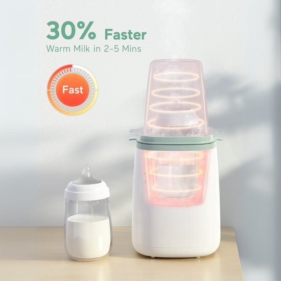 Momcozy Flessenwarmer met 50 bewaarzakjes voor moedermelk - 6-in-1 - Geschikt voor melk en babyvoeding - Compatibel met potjes, zakjes en flessen - Tot 24 uur warm houden — afbeelding 5