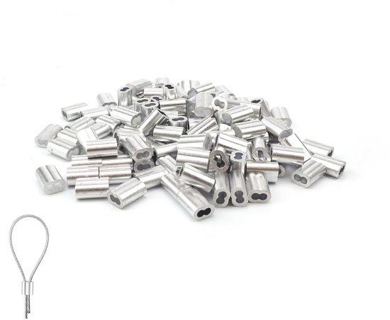 Kabelklemmen 6,5 mm aluminium voor staalkabel Kabelklemmen 6,5 mm aluminium voor staalkabel