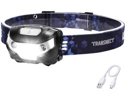 Transnect - Hoofdlamp LED Oplaadbaar - met Bewegingsdetectie - Inclusief Batterij - Waterdicht - voor Camping, Wandelen met Hond, Noodgeval