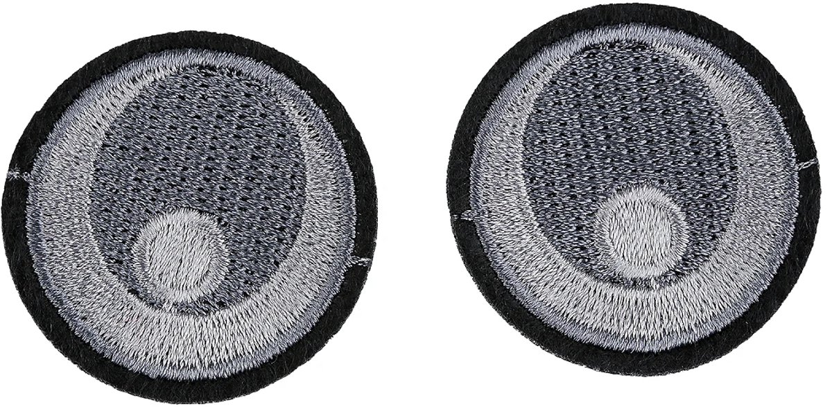 5 paar opstrijkbare ogen grijs - stofapplicatie - poppen knuffels - oog stof opstrijkbaar opnaaibaar - 38mm - 10 oogjes