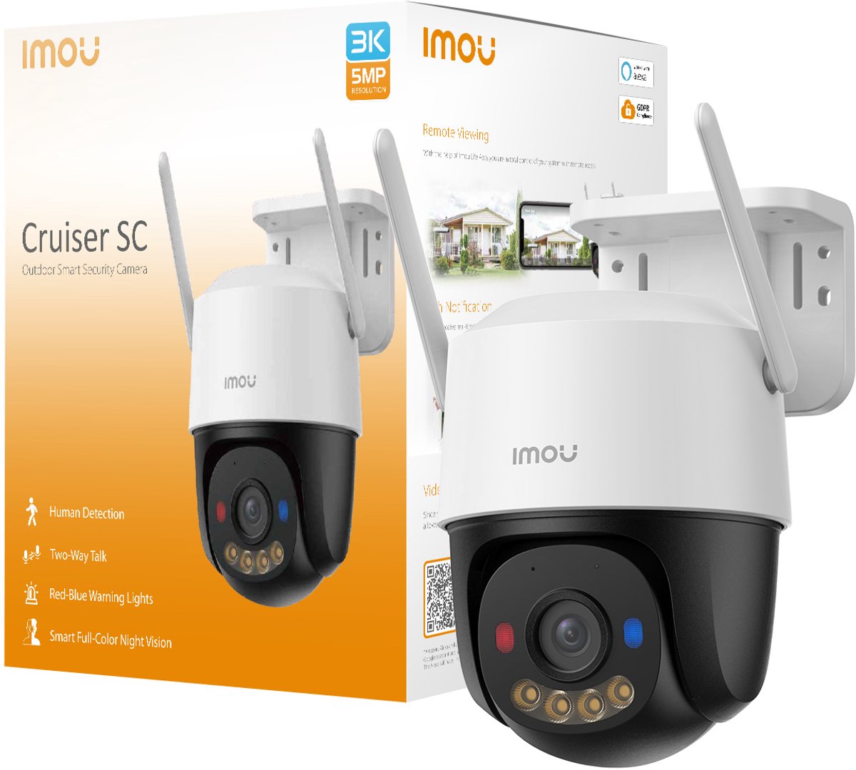 IMOU Cruiser SC 3K 5MP WiFi Beveiligingscamera voor Buiten – Draaibaar – AI Persoonsdetectie – Kleur Nachtzicht
