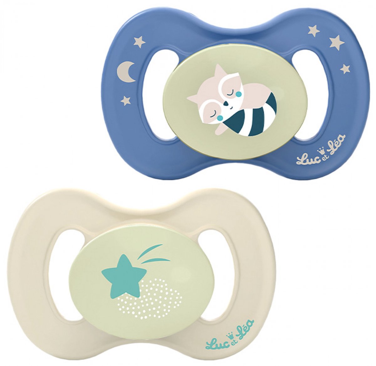 Goedkoopste Luc et Léa Nature Nuit 2 Anatomische Fopspenen Extra-Fijne Tepel 18 Maanden