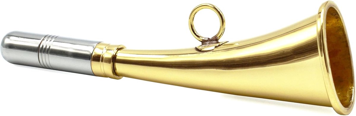Jachthoorn Messing Gepolijst - 16cm - Goudkleurig