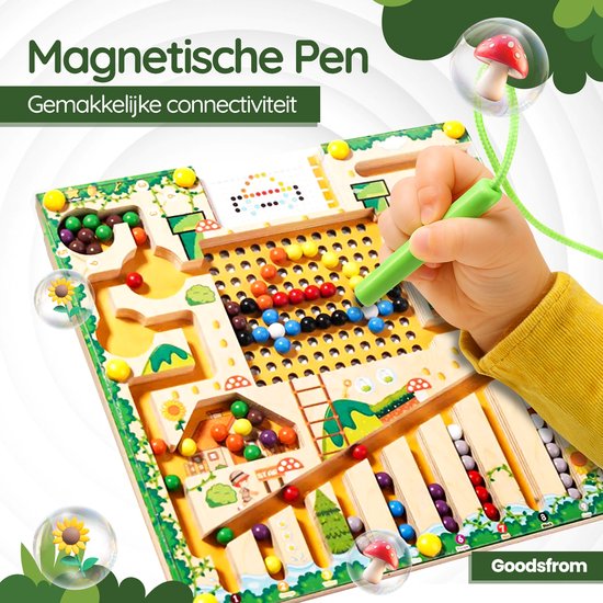 GoodsFrom Magnetisch Doolhof - Montessori speelgoed - Houten - 3+ jaar van Merkloos — afbeelding 5