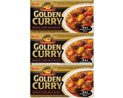 S&B Golden Curry Hot 3 x 220g – Japanse kruidenmix voor pittige currygerechten | veelzijdig als saus, dip of kruidenpasta, intens aroma met kajalsticker