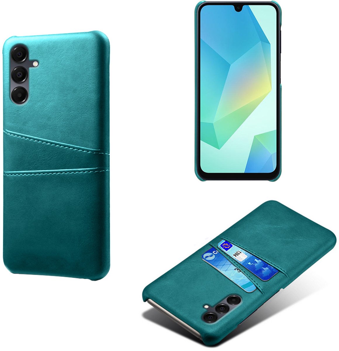 Backcover met Opbergvakjes + PMMA Screenprotector voor Galaxy A56 5G _ Groen