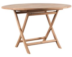 TeakOne - Plooitafel Dia. 120 cm - Teak tafel rond - Ronde plooitafel - Ronde tafel - Teak Tuintafel - Eettafel Teak