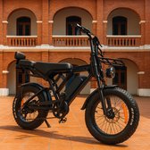 Fatbike V20 Pro Premium 2025 – 250W – 25 km/u – Legaal – GPS – Hydraulische Remmen – Achterzitje met Rugleuning – Rijklaar Bezorgd – Zwart
