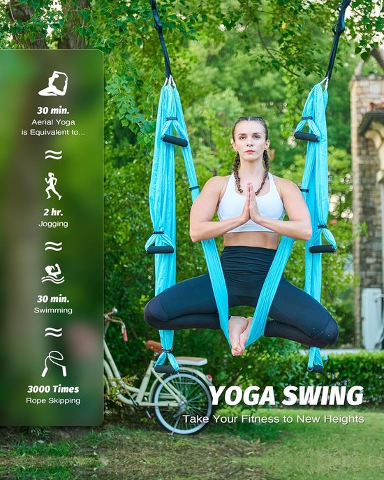 Kit Yoga Swing Premium - Hamac Aérien Anti-gravité - Jaune - Boîte Ouverte