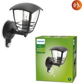 Bol.com Philips Creek buitenwandlamp - met sensor - zwart aanbieding