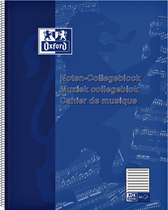 Foto: Oxford muziekblok a4 blauw