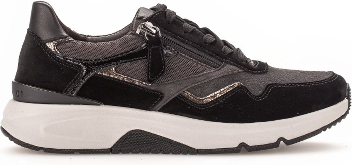 Gabor Rollingsoft Sneakers zwart Suede - Dames