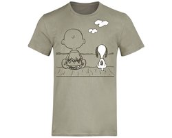 Peanuts Charlie Brown & Snoopy Heren T-shirt - groen - XL
