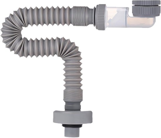 LANZLC 1 1/4 inch sifon, ruimtebesparende sifon, wastafel, flexibele afvoerslang, 360° instelbare sifonwastafel, geurdichte flexibele sifon- wasmachine, verwisselbare afvoerbuis (grijs LANZLC 1 1/4 inch sifon, ruimtebesparende sifon, wastafel, flexibele afvoerslang, 360° instelbare sifonwastafel, geurdichte flexibele sifon- wasmachine, verwisselbare afvoerbuis (grijs