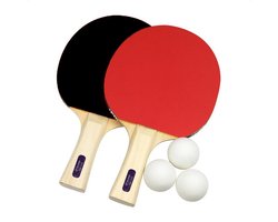 Novaex® tafeltennisbatjes complete set - 3 tafeltennisballen + set van 2 tafeltennis batjes - pingpongballen - pingpongbatjes