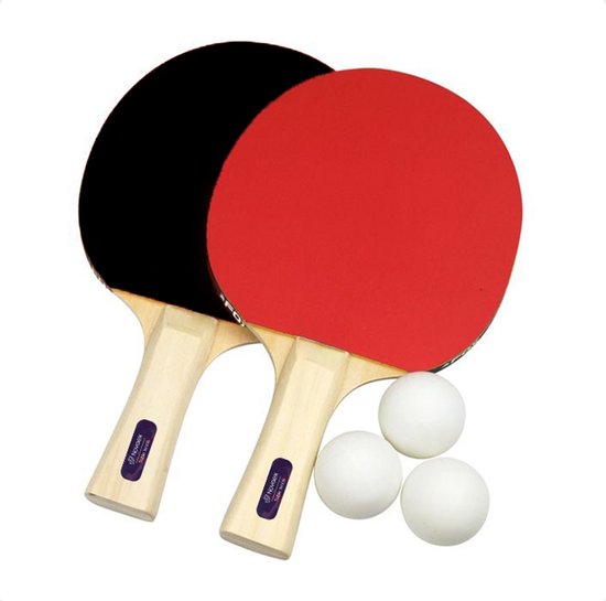 Foto: Novaex tafeltennisbatjes complete set 3 tafeltennisballen set van 2 tafeltennis batjes pingpongballen pingpongbatjes