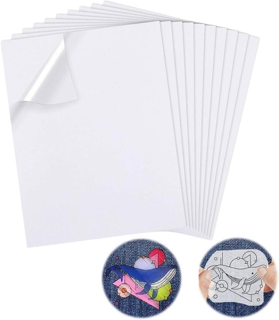 New brothread 6 stuks A4 (29,7 x 21 cm) zelfklevende borduurstabilisator in water oplosbaar borduurpapier - middelzwaar - geschikt voor het afdrukken of tekenen van patronen, met de hand of machine