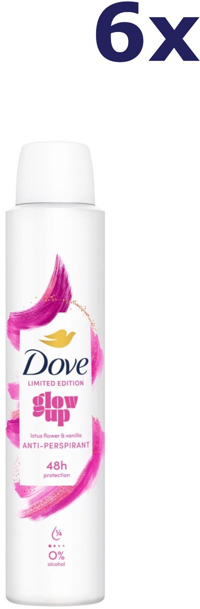 6x Dove Deo spray - 200ml glow up