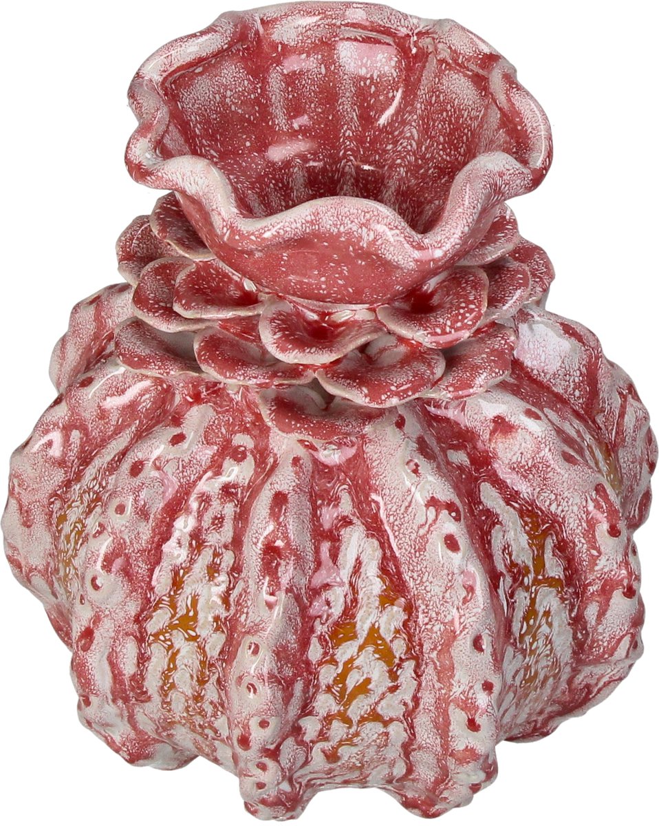 HD Collection Vaas stoneware Roze 22x22x24,5cm Pink