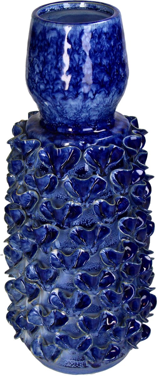 HD Collection Vaas Aardewerk Blauw 18.5x18.5x42cm Blue